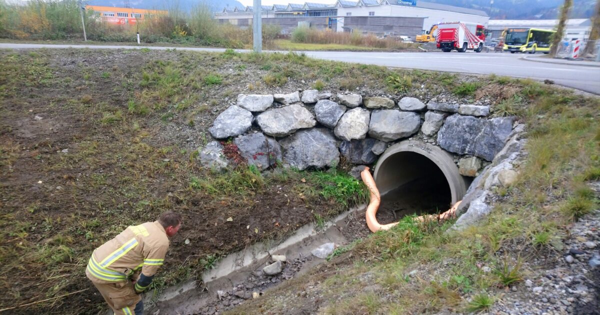 Einsatz Nr-110 23.11.2021 13:10 Uhr – Holzriedgraben >> Ölfilm im Gewässer