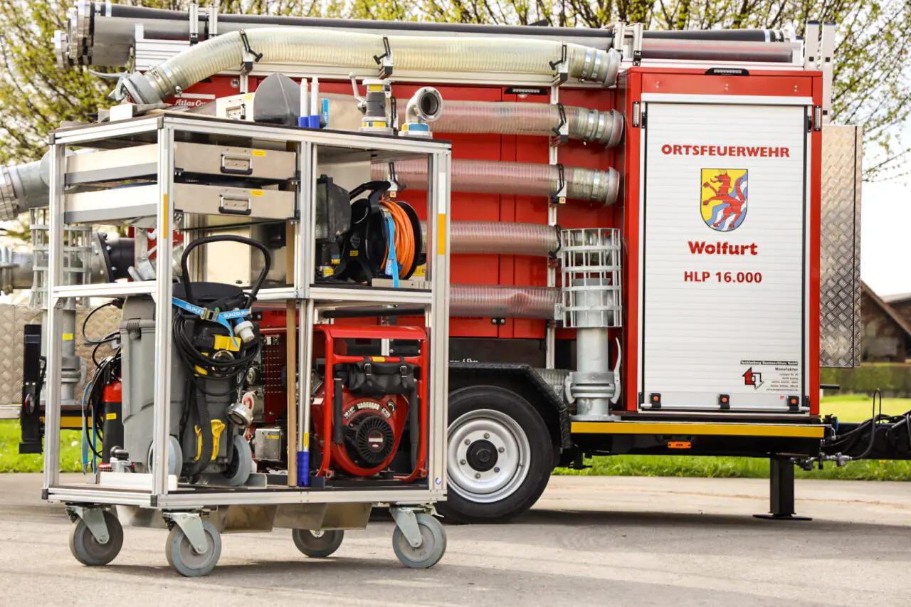 Rollcontainer Hochwasser der Feuerwehr Wolfurt