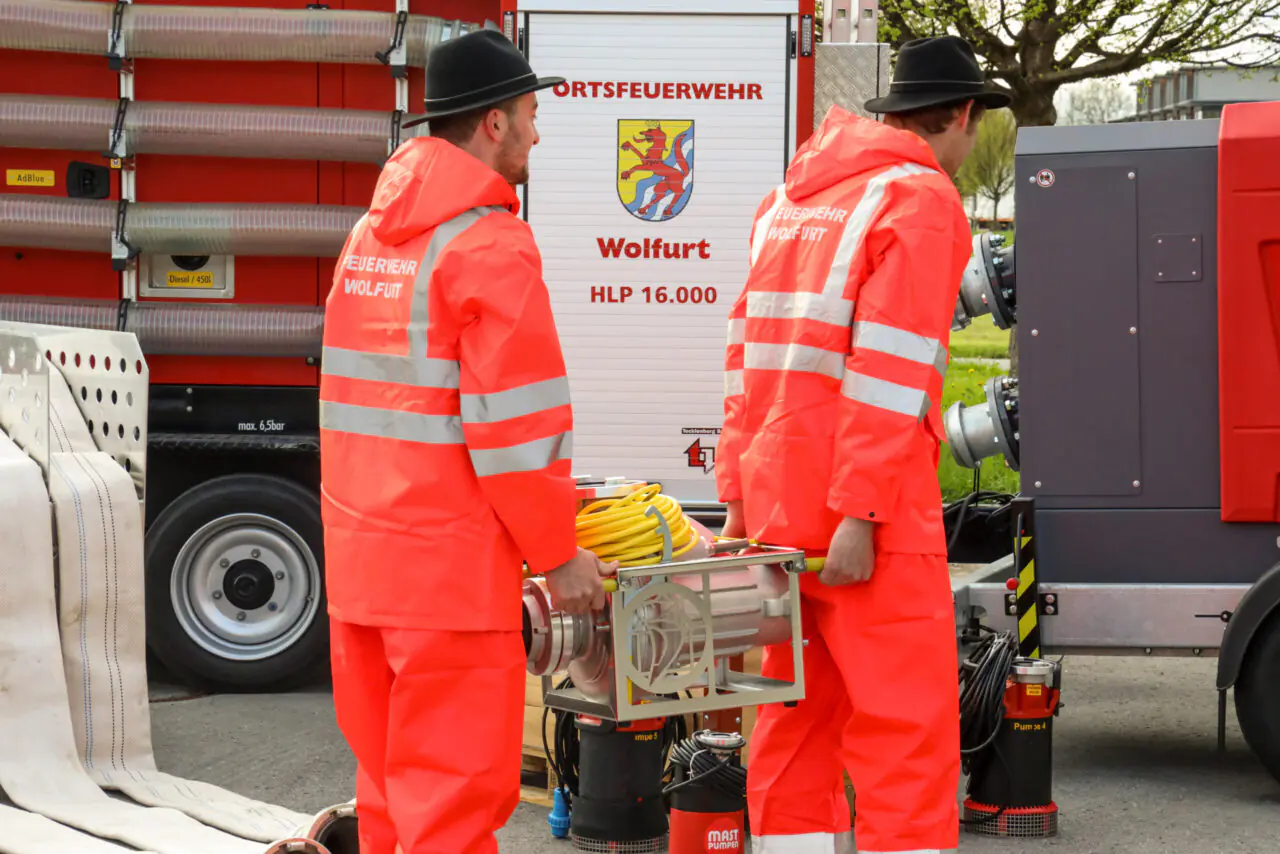 Tauchpumpe Feuerwehr Wolfurt im Einsatz