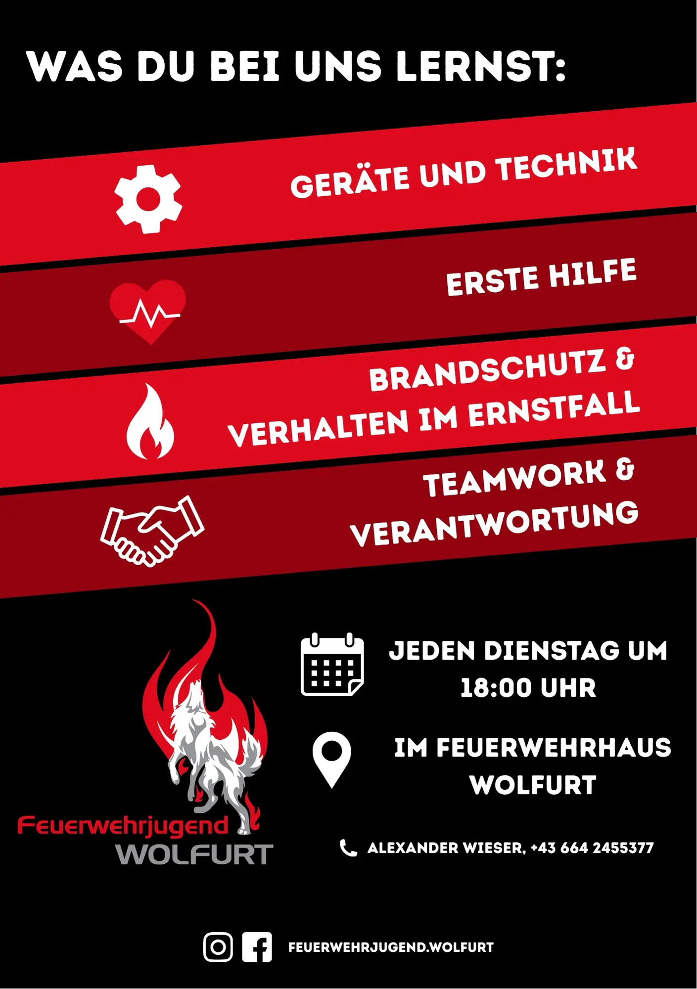 Flyer Feuerwehrjugend Wolfurt – Rückseite