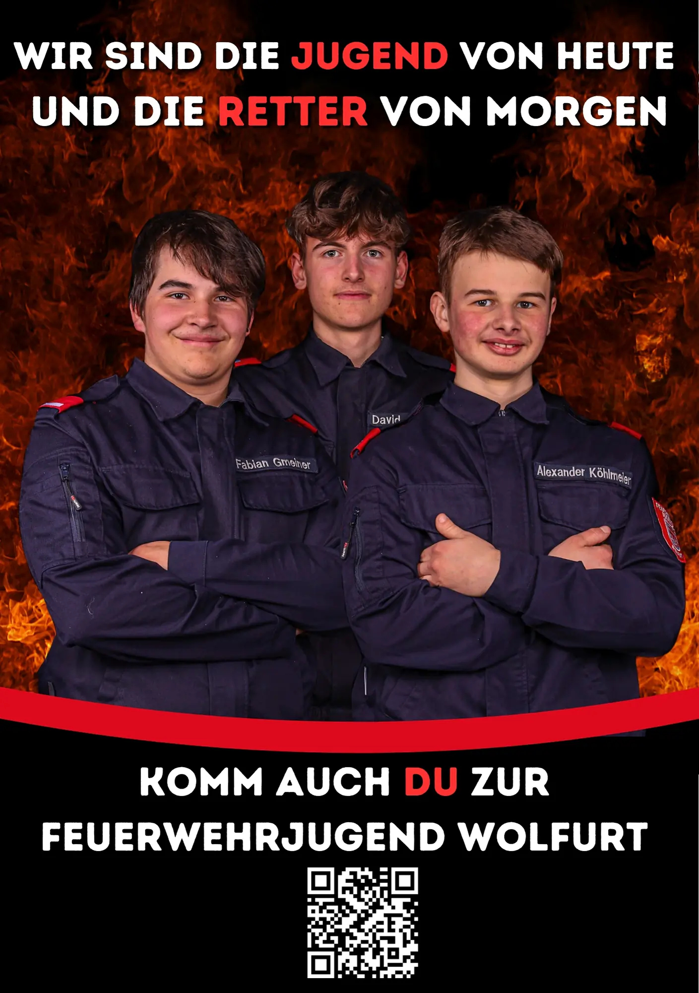 Flyer Feuerwehrjugend Wolfurt – Vorderseite V2