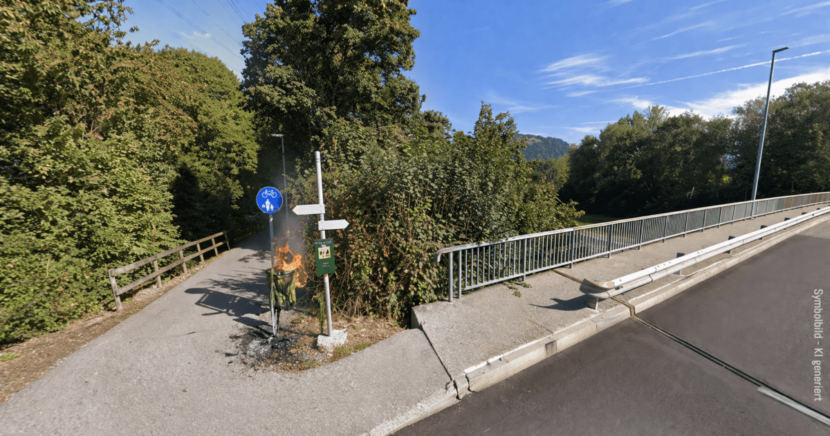 Müllkübelbrand in der Lauteracherstraße