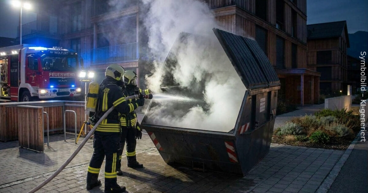 Brand eines Absetzcontainers